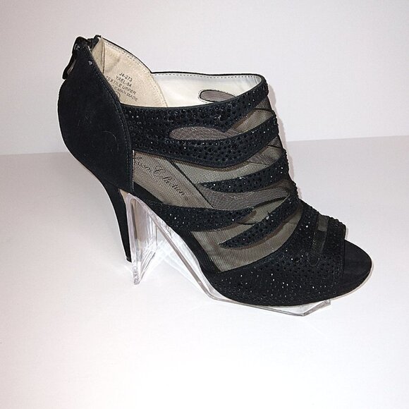 DE BLOSSOM COLLECTION BLACK MESH BEADED HEELED BOOT | STYLE YAEL-54 | SIZE 8.5 - Picture 9 of 9